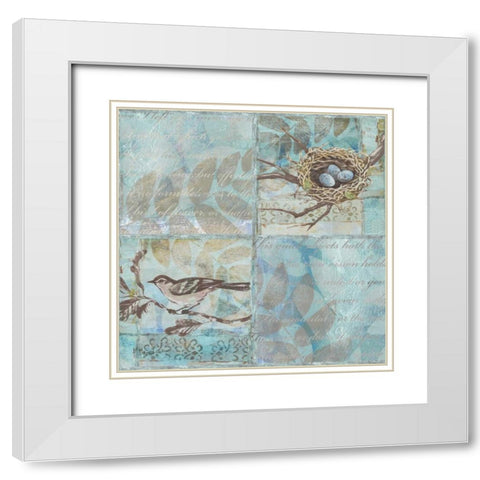 Florentine Songbird II White Modern Wood Framed Art Print with Double Matting by Brent, Paul