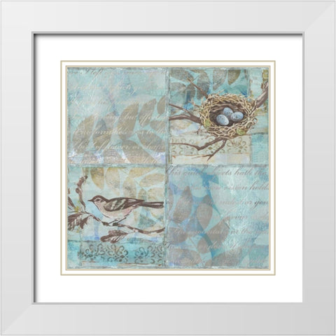 Florentine Songbird II White Modern Wood Framed Art Print with Double Matting by Brent, Paul