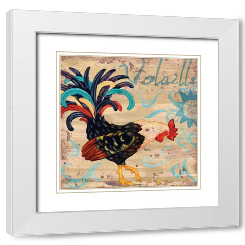 Royale Rooster I White Modern Wood Framed Art Print with Double Matting by Brent, Paul