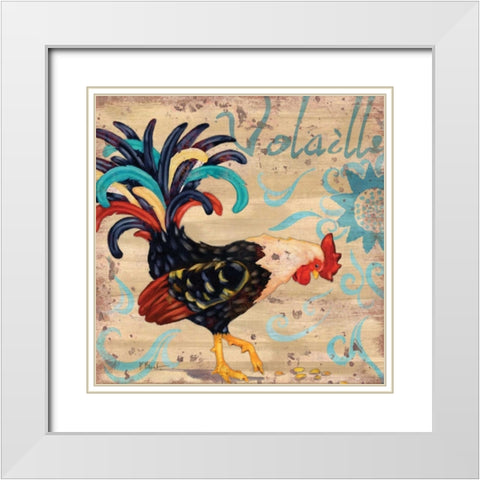 Royale Rooster I White Modern Wood Framed Art Print with Double Matting by Brent, Paul