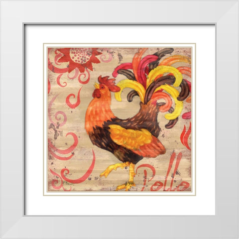 Royale Rooster II White Modern Wood Framed Art Print with Double Matting by Brent, Paul