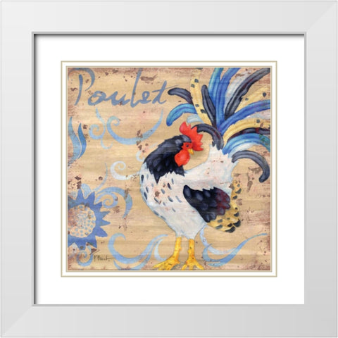 Royale Rooster IV White Modern Wood Framed Art Print with Double Matting by Brent, Paul