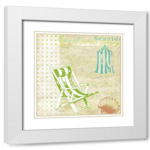 Cabana Beach Citrus Collage I White Modern Wood Framed Art Print with Double Matting by Brent, Paul