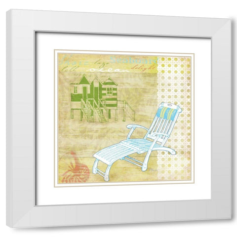 Cabana Beach Citrus Collage II White Modern Wood Framed Art Print with Double Matting by Brent, Paul