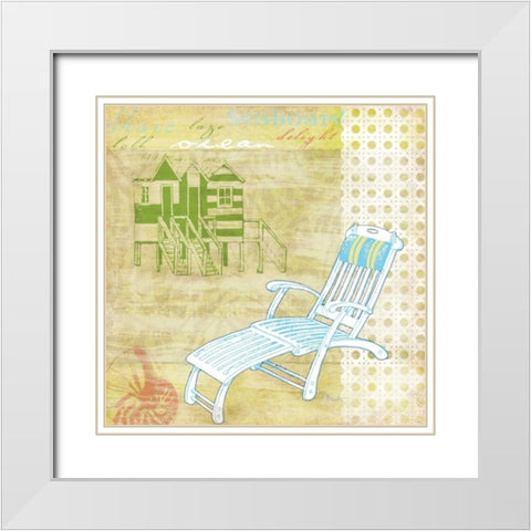 Cabana Beach Citrus Collage II White Modern Wood Framed Art Print with Double Matting by Brent, Paul