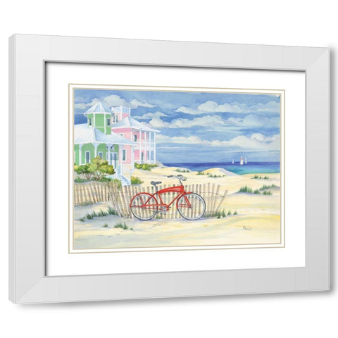 Beach Cruiser Cottage I White Modern Wood Framed Art Print with Double Matting by Brent, Paul