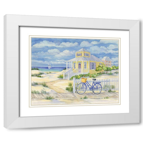 Beach Cruiser Cottage II White Modern Wood Framed Art Print with Double Matting by Brent, Paul