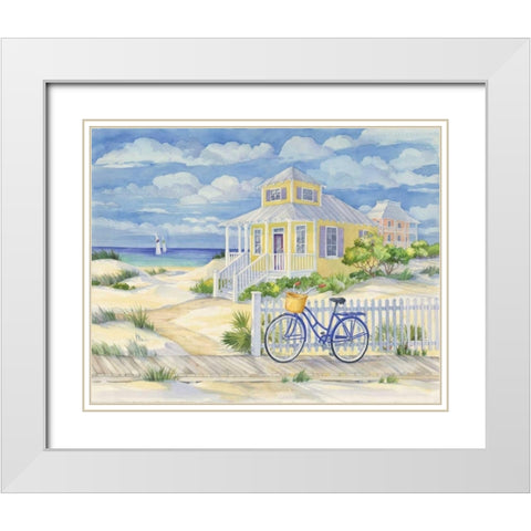 Beach Cruiser Cottage II White Modern Wood Framed Art Print with Double Matting by Brent, Paul