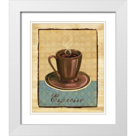 Coffee Club I White Modern Wood Framed Art Print with Double Matting by Brent, Paul