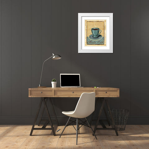 Coffee Club II White Modern Wood Framed Art Print with Double Matting by Brent, Paul