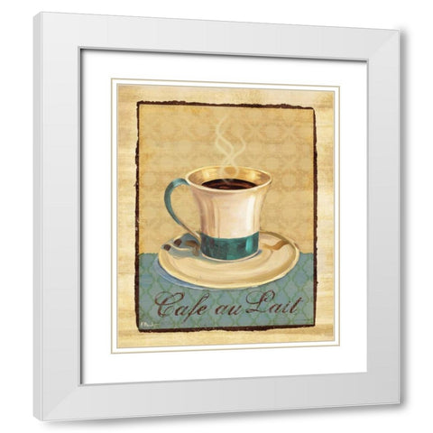 Coffee Club III White Modern Wood Framed Art Print with Double Matting by Brent, Paul