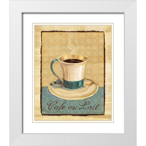 Coffee Club III White Modern Wood Framed Art Print with Double Matting by Brent, Paul