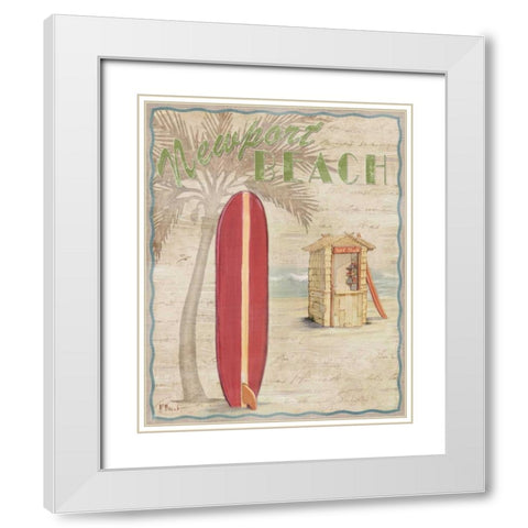 Surf City I White Modern Wood Framed Art Print with Double Matting by Brent, Paul
