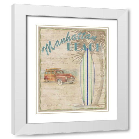 Surf City II White Modern Wood Framed Art Print with Double Matting by Brent, Paul