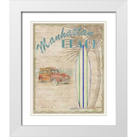 Surf City II White Modern Wood Framed Art Print with Double Matting by Brent, Paul