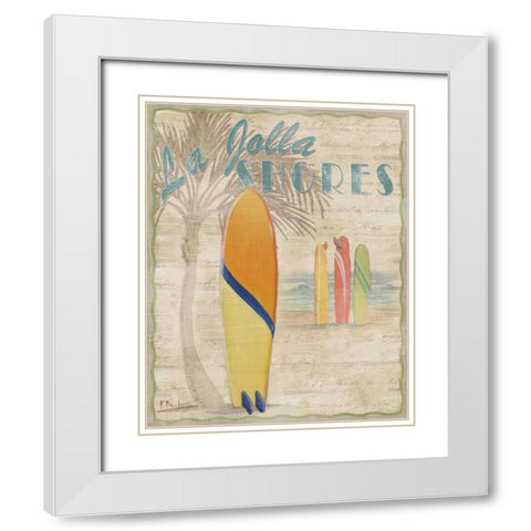 Surf City III White Modern Wood Framed Art Print with Double Matting by Brent, Paul