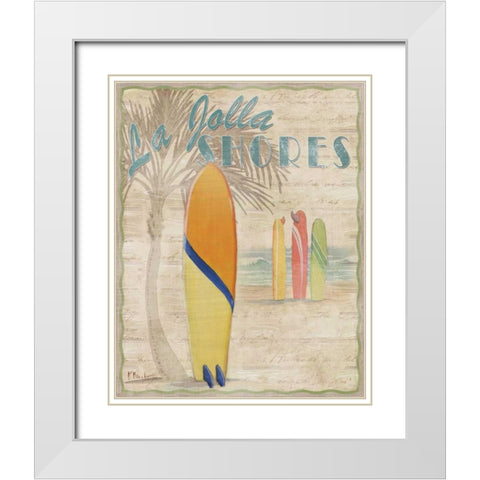 Surf City III White Modern Wood Framed Art Print with Double Matting by Brent, Paul