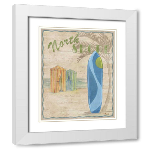 Surf City IV White Modern Wood Framed Art Print with Double Matting by Brent, Paul