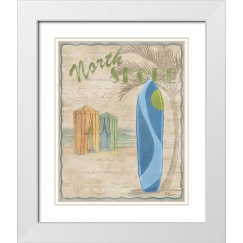 Surf City IV White Modern Wood Framed Art Print with Double Matting by Brent, Paul