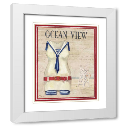 Ocean View White Modern Wood Framed Art Print with Double Matting by Brent, Paul