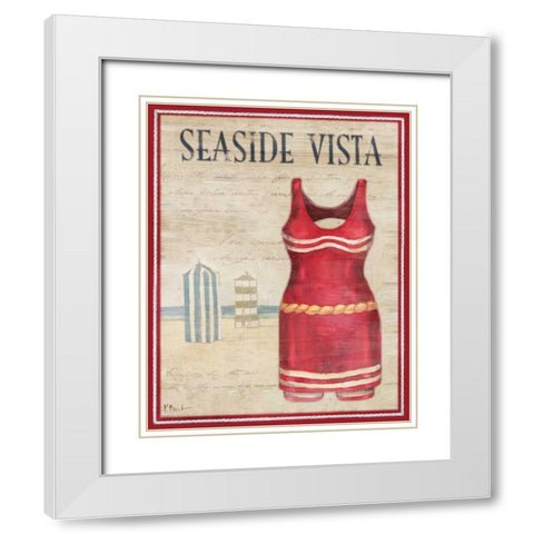 Seaside Vista White Modern Wood Framed Art Print with Double Matting by Brent, Paul