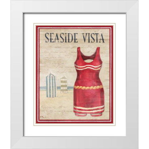 Seaside Vista White Modern Wood Framed Art Print with Double Matting by Brent, Paul