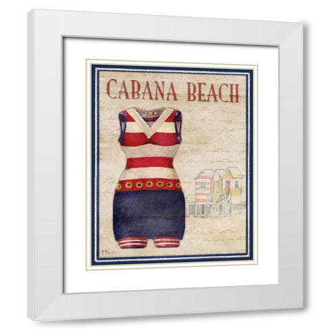 Cabana Beach White Modern Wood Framed Art Print with Double Matting by Brent, Paul