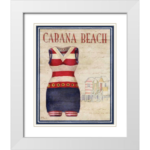 Cabana Beach White Modern Wood Framed Art Print with Double Matting by Brent, Paul