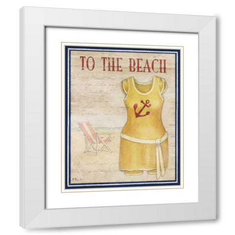 To the Beach White Modern Wood Framed Art Print with Double Matting by Brent, Paul