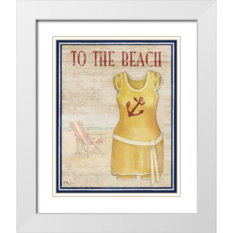 To the Beach White Modern Wood Framed Art Print with Double Matting by Brent, Paul