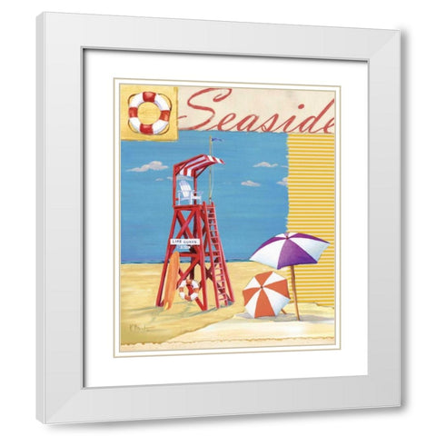 Lifeguard Collage I White Modern Wood Framed Art Print with Double Matting by Brent, Paul