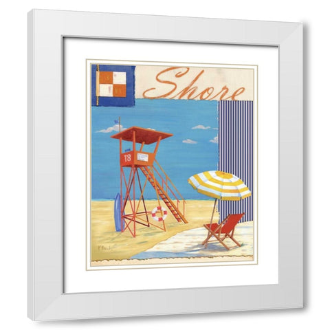Lifeguard Collage II White Modern Wood Framed Art Print with Double Matting by Brent, Paul