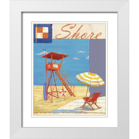 Lifeguard Collage II White Modern Wood Framed Art Print with Double Matting by Brent, Paul