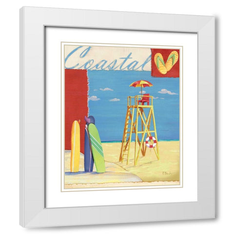 Lifeguard Collage IV White Modern Wood Framed Art Print with Double Matting by Brent, Paul