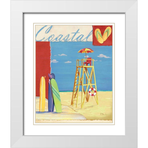 Lifeguard Collage IV White Modern Wood Framed Art Print with Double Matting by Brent, Paul