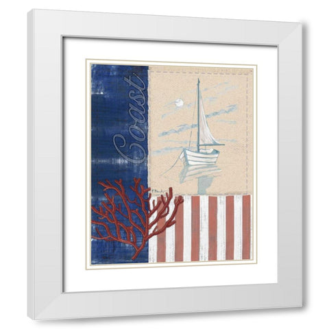 American Coastal I White Modern Wood Framed Art Print with Double Matting by Brent, Paul