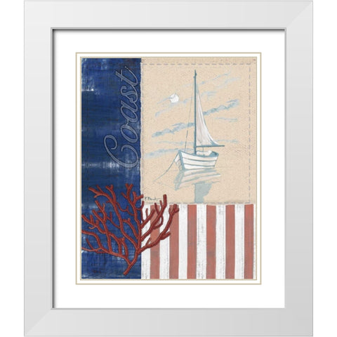 American Coastal I White Modern Wood Framed Art Print with Double Matting by Brent, Paul