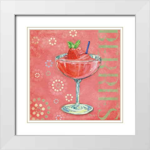Calypso Cocktails I White Modern Wood Framed Art Print with Double Matting by Brent, Paul