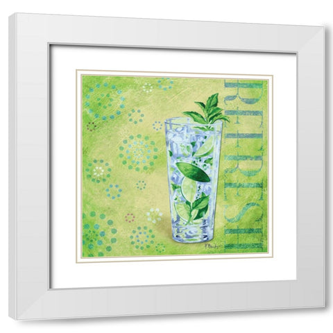 Calypso Cocktails III White Modern Wood Framed Art Print with Double Matting by Brent, Paul