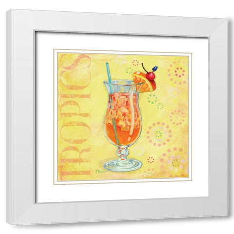Calypso Cocktails IV White Modern Wood Framed Art Print with Double Matting by Brent, Paul
