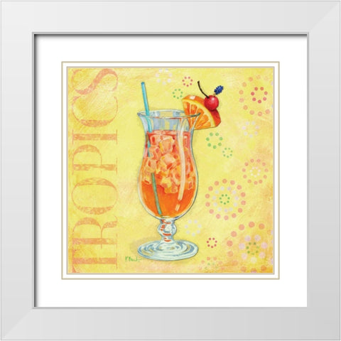Calypso Cocktails IV White Modern Wood Framed Art Print with Double Matting by Brent, Paul