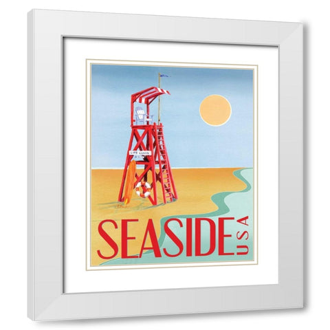 Beach Watch I White Modern Wood Framed Art Print with Double Matting by Brent, Paul