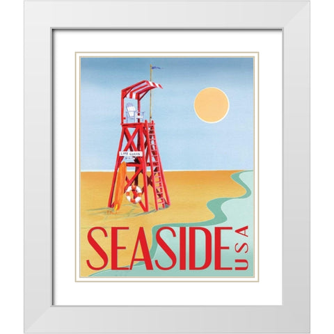 Beach Watch I White Modern Wood Framed Art Print with Double Matting by Brent, Paul