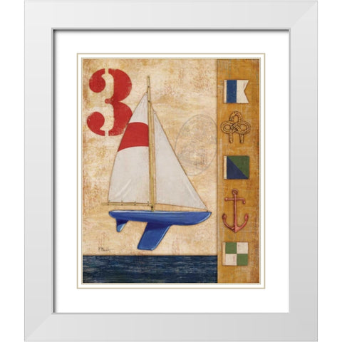 Model Yacht Collage II White Modern Wood Framed Art Print with Double Matting by Brent, Paul