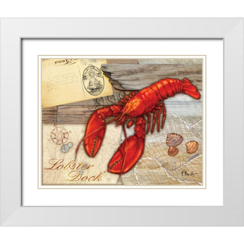 Fresh Catch Lobster White Modern Wood Framed Art Print with Double Matting by Brent, Paul