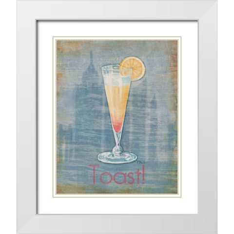 Big City Cocktail I White Modern Wood Framed Art Print with Double Matting by Brent, Paul