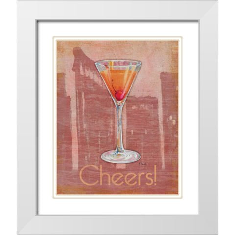 Big City Cocktail II White Modern Wood Framed Art Print with Double Matting by Brent, Paul