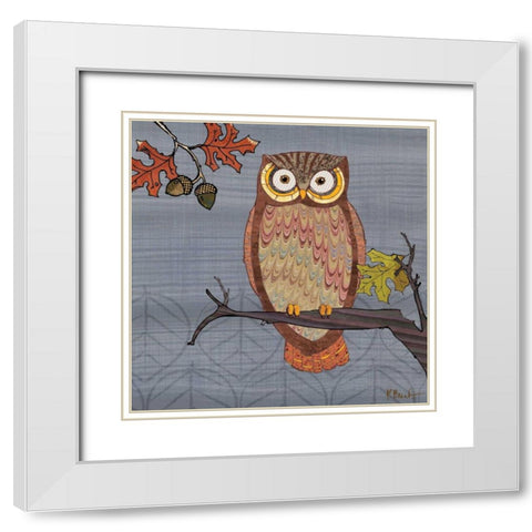 Awesome Owls II White Modern Wood Framed Art Print with Double Matting by Brent, Paul