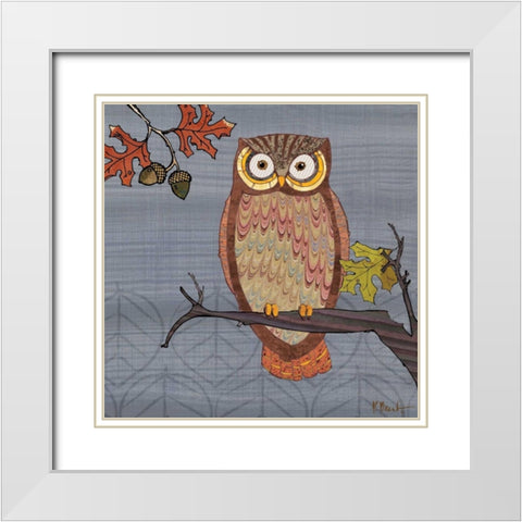 Awesome Owls II White Modern Wood Framed Art Print with Double Matting by Brent, Paul
