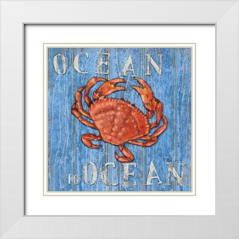 Coastal USA Red Crab White Modern Wood Framed Art Print with Double Matting by Brent, Paul